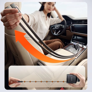Orico Twin Reach 45W USB-A + USB-C automobilinis įkroviklis su dviem sutraukiamais USB-C laidais - juodas