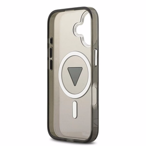 GUESS dėklas telefonui IPHONE 17, suderinamas su MagSafe GUHMP17SHGTMLCGK (IML gradientas su trikampiu logotipu) juodas