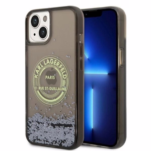 Karl Lagerfeld skystas blizgus RSG dėklas telefonui iPhone 14 - juodas