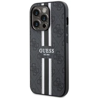 Guess GUHMP14LP4RPSK iPhone 14 Pro 6.1" juodas/juodas kietas dėklas 4G Printed Stripes MagSafe