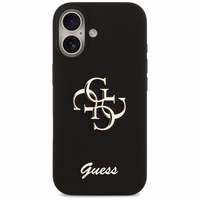 Guess Silicone Big 4G Script dėklas telefonui iPhone 17 juodas