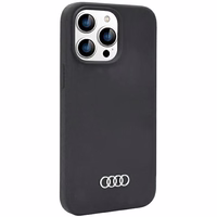 Audi silikoninis dėklas telefonui iPhone 14 Pro Max 6.7" juodas/juodas kietas dėklas AU-LSRIP14PM-Q3/D1-BK