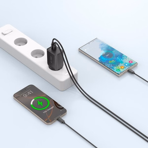 Tech-Protect NC45W-GAN 2-PORT PD45W sieninis įkroviklis - juodas