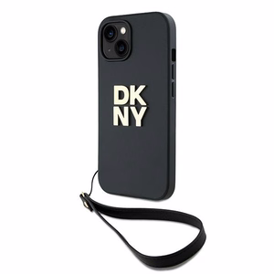 DKNY Dėklas telefonui su dirželiu ir logotipu iPhone 14 / 15 / 13 - juodas