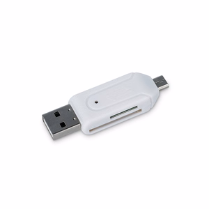 Forever microSD / SD kortelių skaitytuvas USB + microUSB baltas OTG