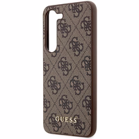Guess GUHCS23SG4GFBR S23 S911 rudas/rudas kietas dėklas 4G Metal Gold Logo