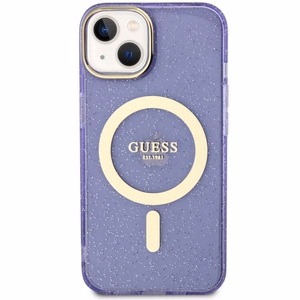 Guess GUHMP14MHCMCGU iPhone 14 Plus 6.7" violetinis auksinis dėklas MagSafe