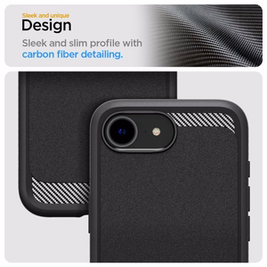 Чехол Spigen Rugged Armor MagSafe для iPhone 16e / 17e - чёрный