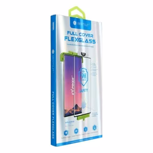 LCD apsauginis stikliukas Bestsuit Flexible Hybrid Glass 5D (Hot Bending) Samsung S908 S22 Ultra pritaikytas dėklui juodas