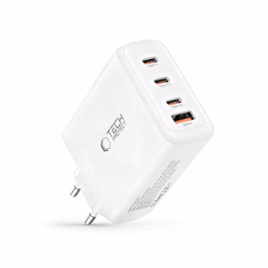 "Tech-Protect NC120W-GAN" 4 prievadų 120 W sieninis įkroviklis - baltas