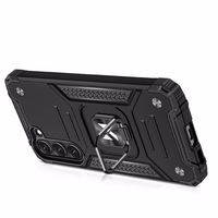 Wozinsky Ring Armor dėklas telefonui Samsung Galaxy S23+ šarvuotas dėklas su magnetiniu laikikliu ir žiedu juodas