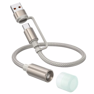 Kabelis USB A / USB C į LED šviesą Hoco 0,3 m UA38C auksinis