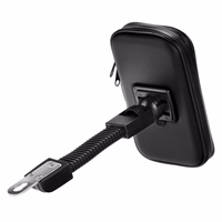 Motociklo laikiklis mobiliajam telefonui atsparus vandeniui su užtrauktuku (6,4" - 8") juodas