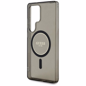 Guess Glitter Circle Classic Logo Magnetinis dėklas telefonui Samsung Galaxy S25 Ultra juodas