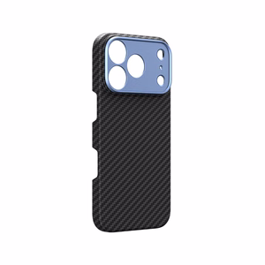 AmazingThing Titan Max Lens dėklas, skirtas iPhone 18 Pro Max, iš aramido pluošto, su kameros apsauga, suderinamas su MagSafe – spalva: mėlyna