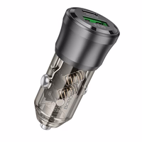 Automobilinis įkroviklis Borofone BZ25 38W USB-C/USB-A juodas