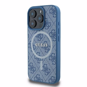 Guess 4G žiedo klasikinio logotipo magnetinis dėklas telefonui iPhone 16 Pro - mėlynas