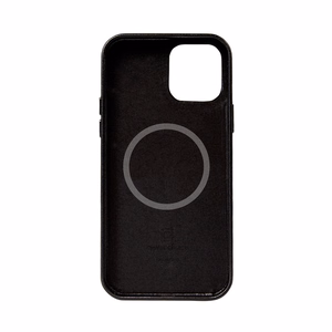 Crong Essential Cover Magnetic dirbtinės odos dėklas, skirtas iPhone 12 Pro Max, su MagSafe, juodas