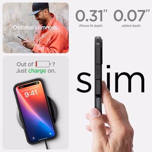 Spigen Tough Armor Magnetinis dėklas su stovu iPhone 16 - juodas