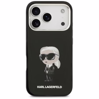 Karl Lagerfeld IML akvarelės Karl ir logotipo magnetinis dėklas telefonui iPhone 17 Pro - juodas