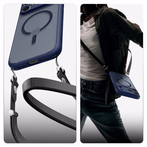 Spigen Ultra Hybrid MagSafe dėklas iPhone 18 Pro / 17 Pro, tamsiai mėlynas