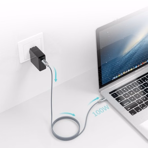 Choetech XCC-1002-GY USB-C - USB-C PD QC kabelis 100W 5A 480Mb/s 1.8 m, pilkas