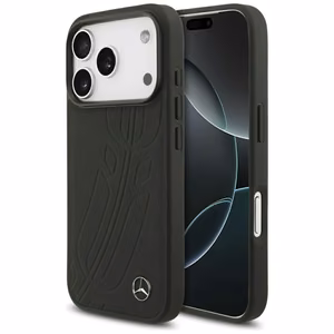 Mercedes Odinis Didelis Laurel Lapų Magnetinis Dėklas telefonui iPhone 17 Pro - Juodas