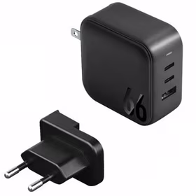ENERGEA tinklo įkroviklis 1xUSB+2xUSB-CPD-PPS-QC 3.0 66W 2C1A juodas US+EU Travelite GAN66
