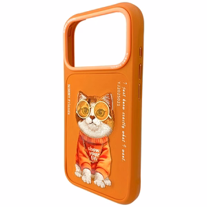 Nimmy Glasses Cool Cat deklas iPhone 17 Pro Max - oranzinis