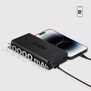 Išorinė baterija Puro Fast 20000 mAh 2x USB-A + 1x USB-C - juoda