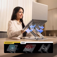 Wozinsky WRS-CPY84SS aliuminis nešiojamojo kompiuterio ir planšetės stovas + nemokamas išmaniojo telefono stovas - sidabrinis