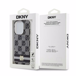DKNY IML Žakardo mono rašto ir spausdintų dryžių MagSafe dėklas telefonui skirtas iPhone 14 Pro - juodas