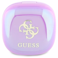 Guess 4G spausdintas logotipas Bluetooth TWS ausinės + įkrovimo stotelė - violetinės