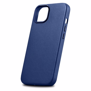 iCarer Dėklas Odinis viršelis iPhone 14 Plus natūralios odos dėklas mėlynas (suderinamas su MagSafe)