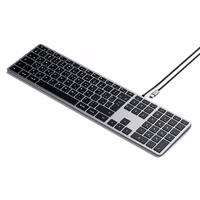 Wire keyboard USB C QWERTY Satechi Slim W3 Wiraudonas ST-UCSW3M space pilkas