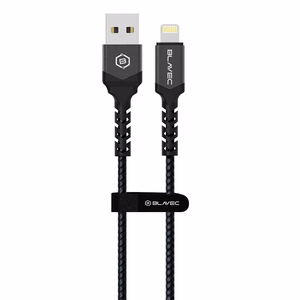 Blavec kabelis Raptor pintas - USB į Lightning - 2A 3 metrai Apple CarPlay (CRA-UL2BG30) juodas-pilkas