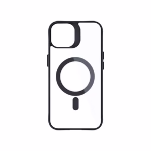 Чехол 3mk Satin Armor MagCase с MagSafe для iPhone 15 - прозрачный с чёрной рамкой