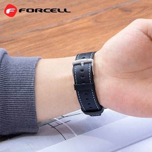 FORCELL F-DESIGN FS21 ekologiškos odos dirželis SAMSUNG laikrodžiui 22 mm juodas