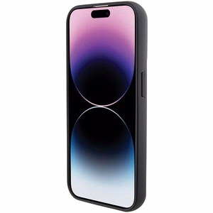 Karl Lagerfeld Gripstand Saffiano Choupette Pins dėklas telefonui iPhone 14 Pro Max - juodas