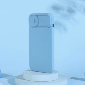 Nillkin CamShield Silky Silikoninis dėklas iPhone 14 Plus dėklas su kameros apsauga violetinis