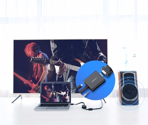 Ugreen adapteris HDMI - VGA micro USB / garso 3.5 mm mini jack juodas (40248)