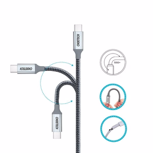 Choetech XCC-1002-GY USB-C - USB-C PD QC kabelis 100W 5A 480Mb/s 1.8 m, pilkas