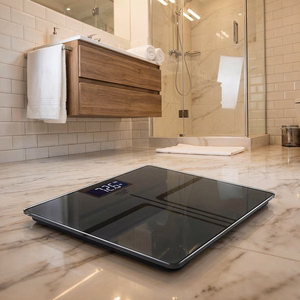 Bathroom scale ADLER AD 8194s STRIPES rechargeable USB-C Black
