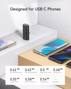 VEGER Išorinė baterija 5000 mAh su įmontuota jungtimi Type C PD QC3.0 3A 20W PlugOn (W0556) juoda