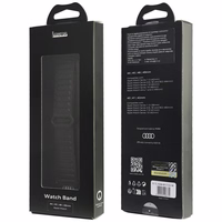 Dirželis Audi Logo Synthetic Leather Magnetic Ring skirtas Apple Watch 44/45/46/49mm juodas