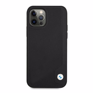 BMW odinis dėklas su įspaudu iPhone 12 Pro Max - juodas