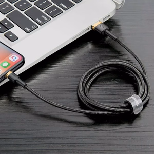 USB Laidas Baseus Cafule juodas / auksinis Lightning 100cm