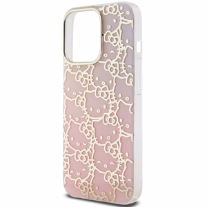 Hello Kitty IML Gradient Electrop Crowded Kitty Head dėklas telefonui iPhone 14 Pro Max - rožinis