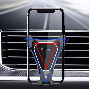 Гравитационный автомобильный держатель Crong Gravity Auto-Clip для телефонов 4.7–6.5", чёрный