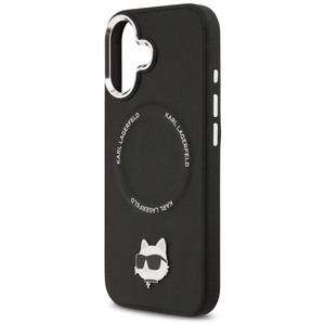 Karl Lagerfeld Choupette Pin Magnetinis dėklas telefonui iPhone 17 - juodas